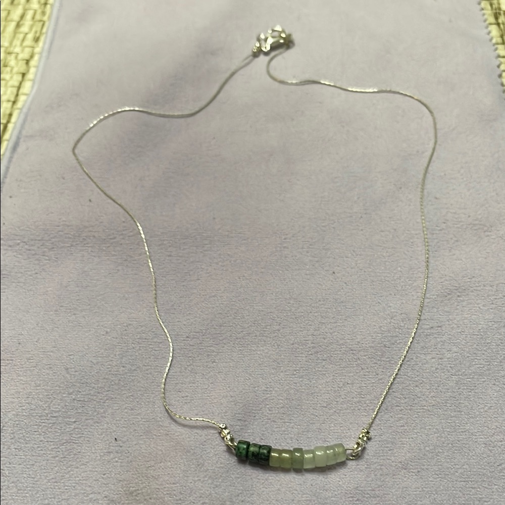 Green Ombré Beaded Necklace
